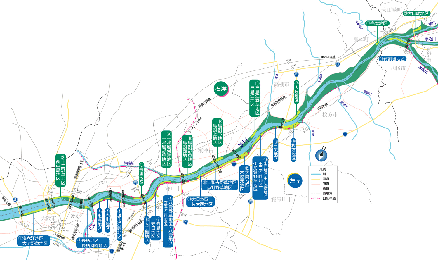 淀川河川公園全区画MAP