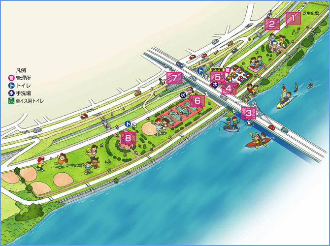 淀川河川公園　豊里地区　MAP