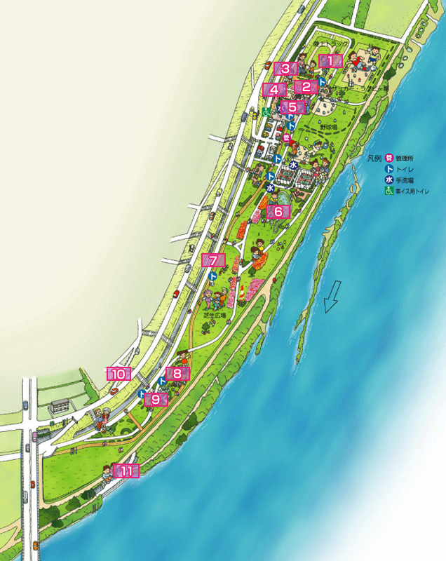 淀川河川公園　大塚地区　MAP