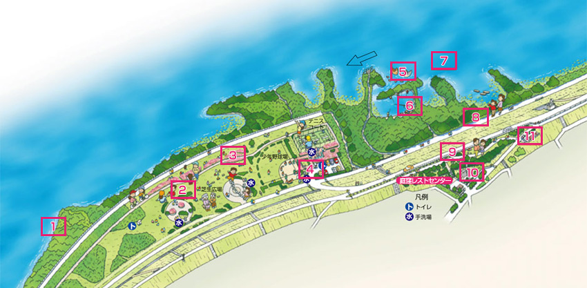 淀川河川公園　八雲地区・八雲野草地区・庭窪河畔地区　MAP