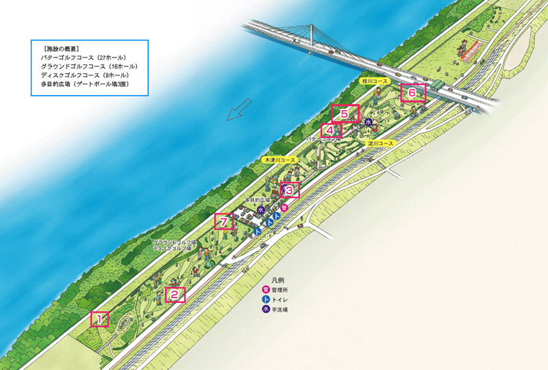 淀川河川公園　仁和寺野草地区・（点野野草地区）　MAP