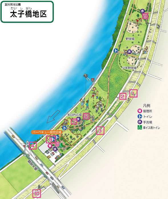 淀川河川公園　太子橋地区　MAP