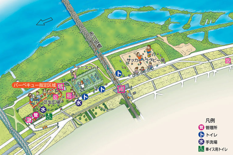 淀川河川公園　赤川地区　MAP