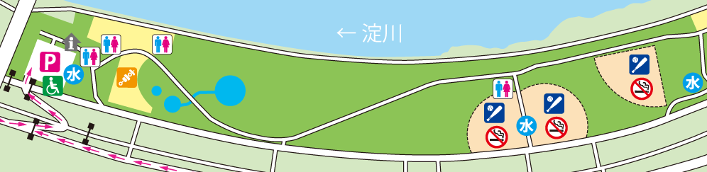 太子橋地区ベーべキュー詳細マップ