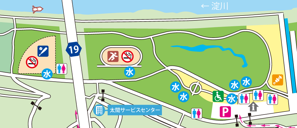 太間地区ベーべキュー詳細マップ