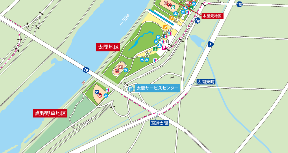 太間地区・点野野草地区設備詳細マップ