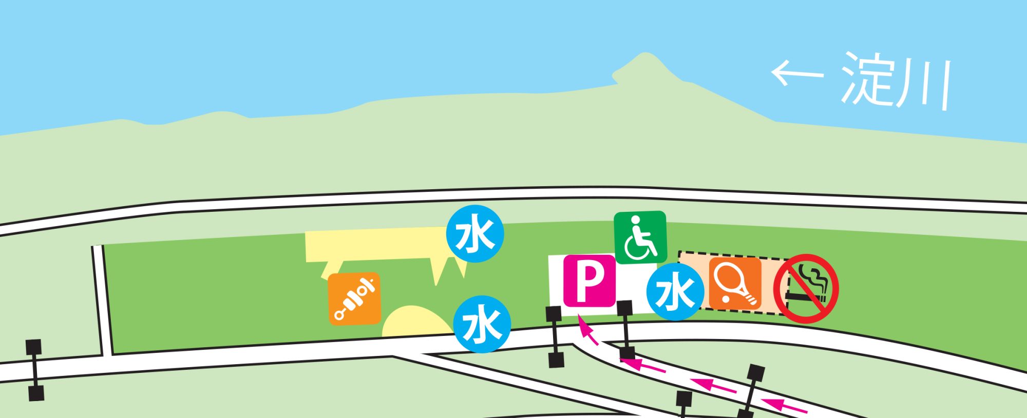 三矢地区ベーべキュー詳細マップ