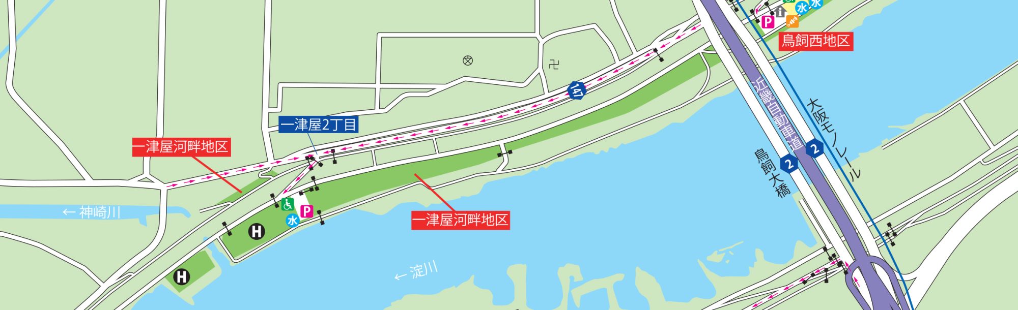 一津屋野草地区・一津屋河畔地区設備詳細マップ