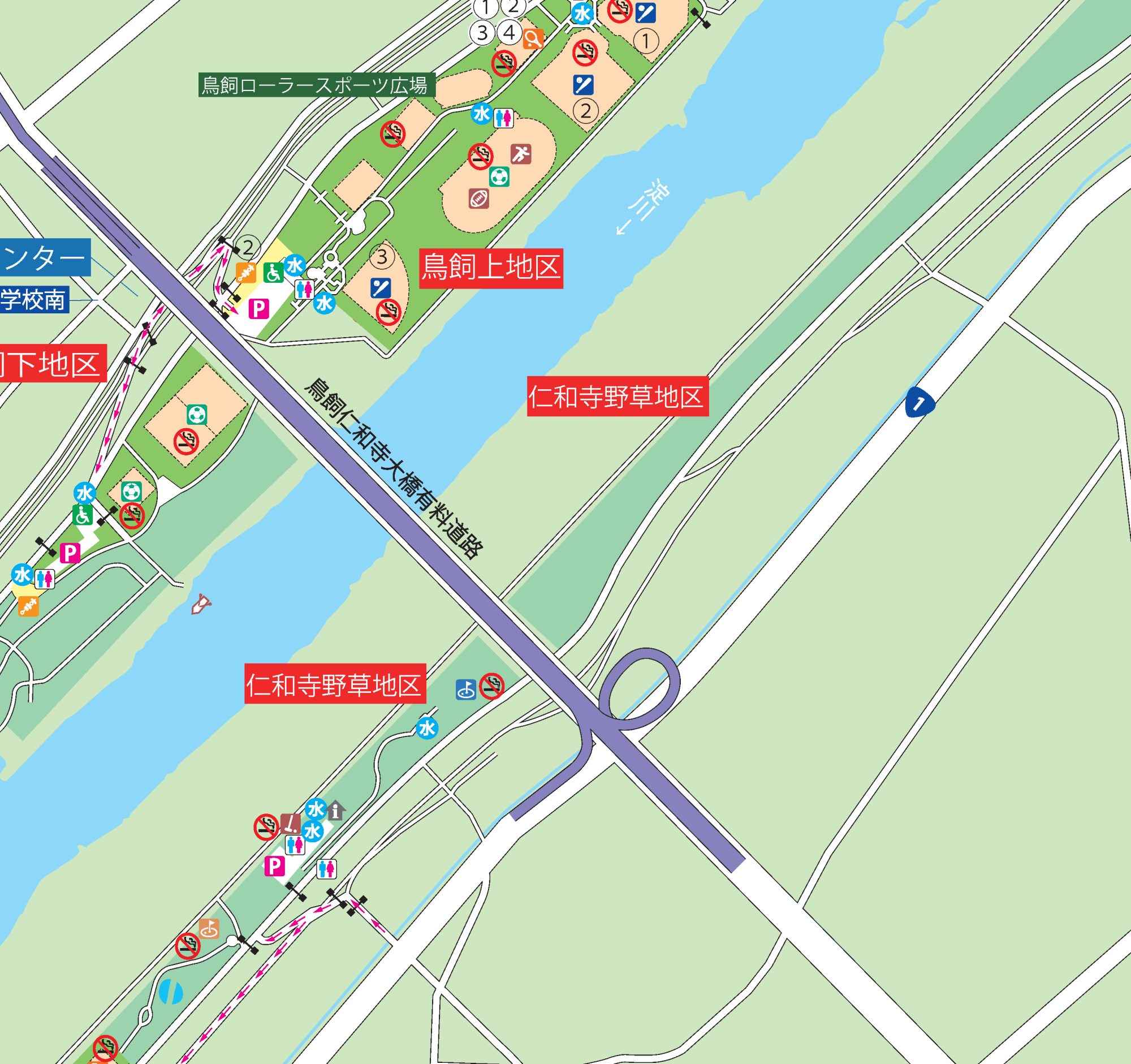 仁和寺野草地区設備詳細マップ