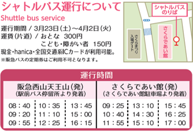 シャトルバスの時刻表